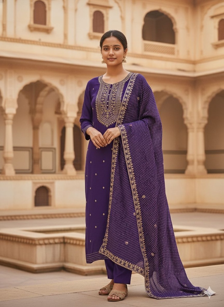 SKD ETHNIC KURTI SET WITH HEAVY DUPATTA