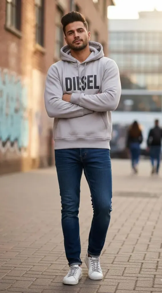 DIESEL HODDIE (M, SEA BLUE)