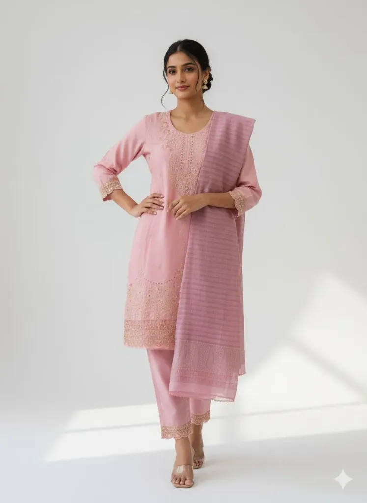 SVN DESIGNER 3 PCS KURTI SET WITH PRINTED DUPATTA